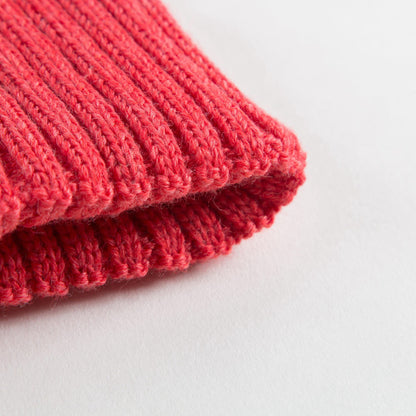 Girls Pink Knitted Hat With Fur Pom-Pom Trim