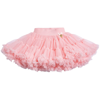 Girls Rose Pink Nylon Knitted Skirt