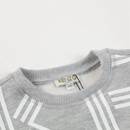 Boys  Marled  Grey   Logo  Cotton  Swearshirt