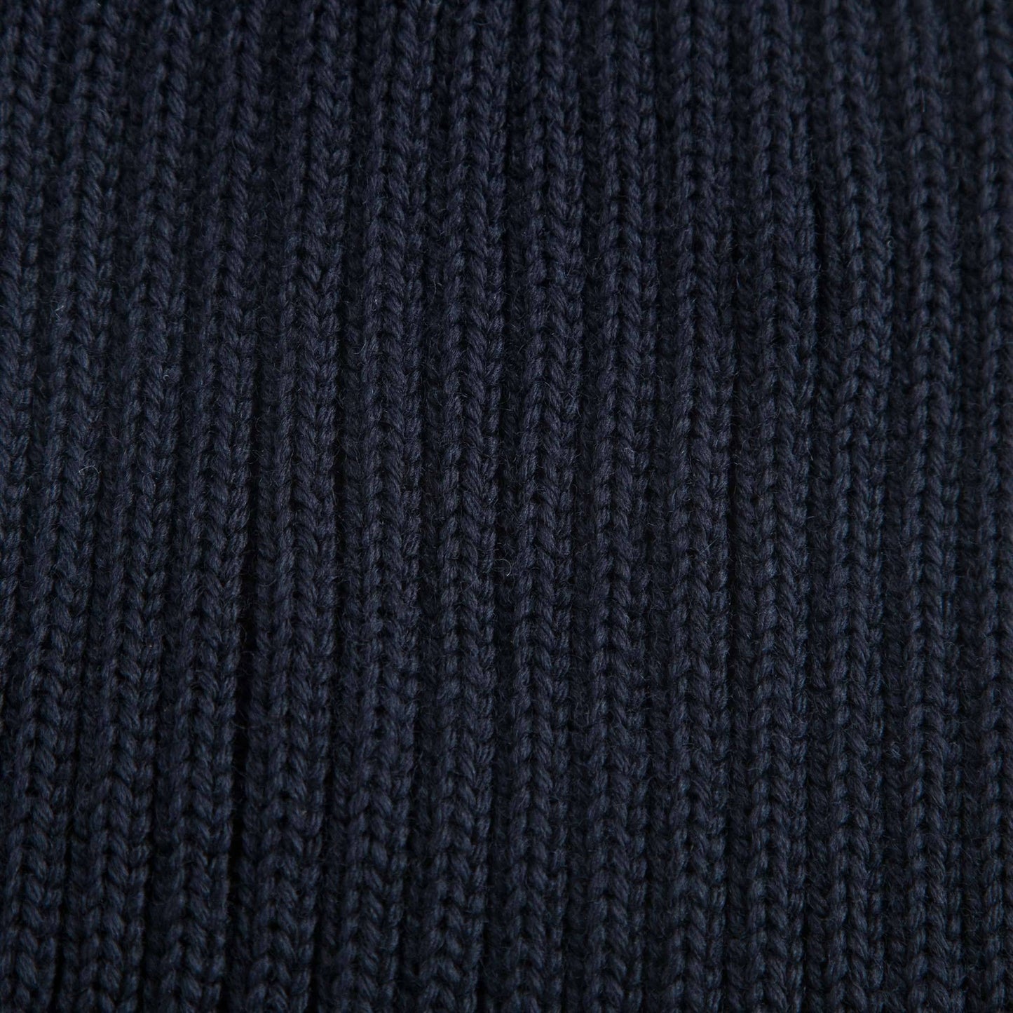 Boys & Girls Navy Blue Knitted Hat With Fur Pom-Pom Trim