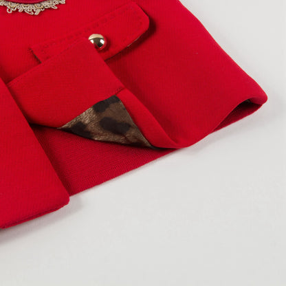 Girls  Red  "Giacca"  Logo  Coat