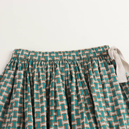 女童翡翠绿色棉短裙