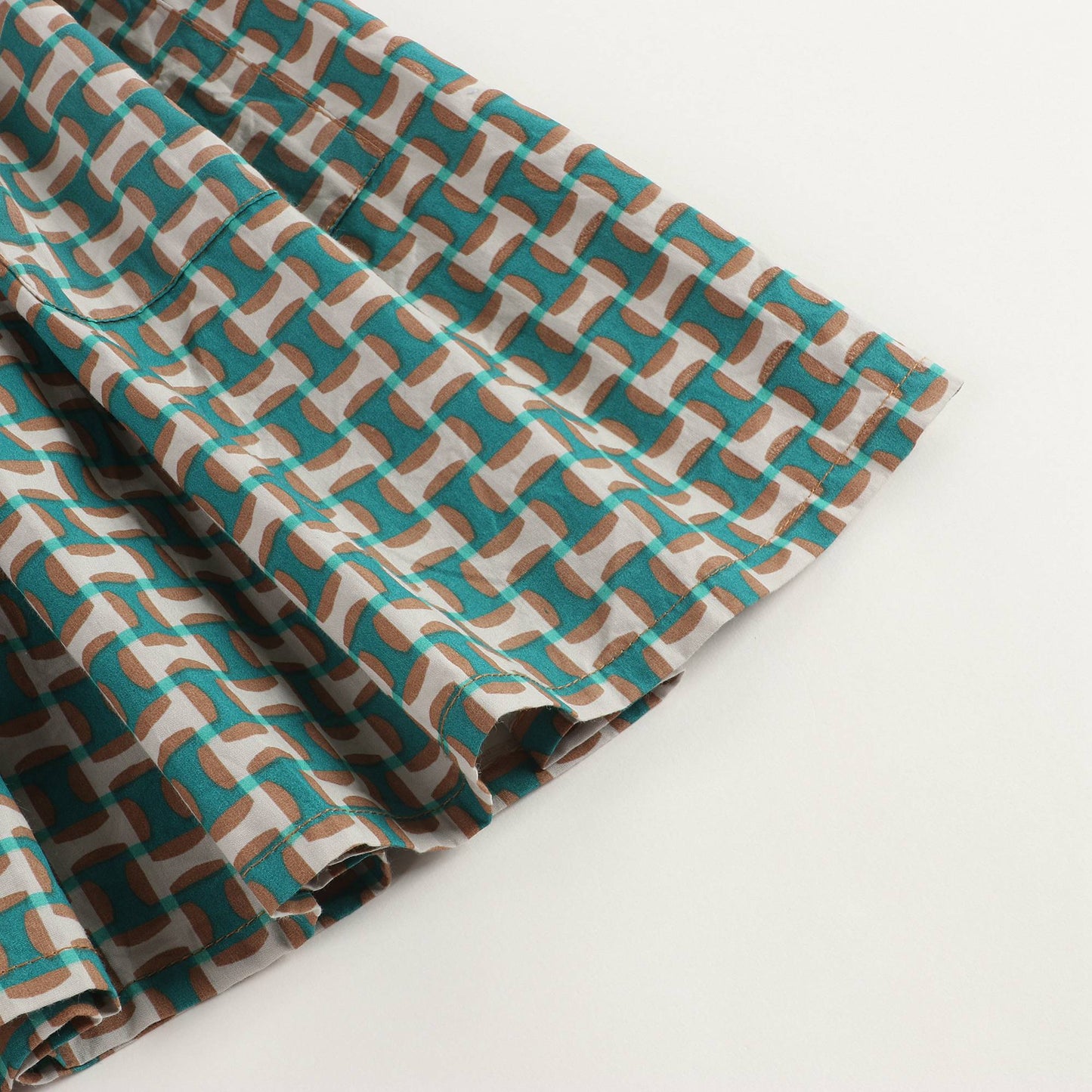 女童翡翠绿色棉短裙