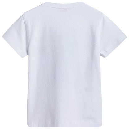 Boys White Elephant Printed T-shirt