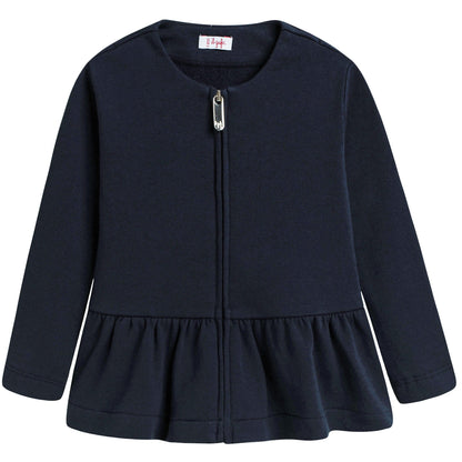 Girls Dark Blue Jersey Jacket