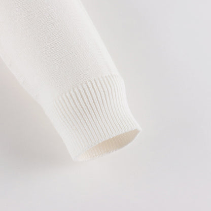 女童白色刺绣棉开衫