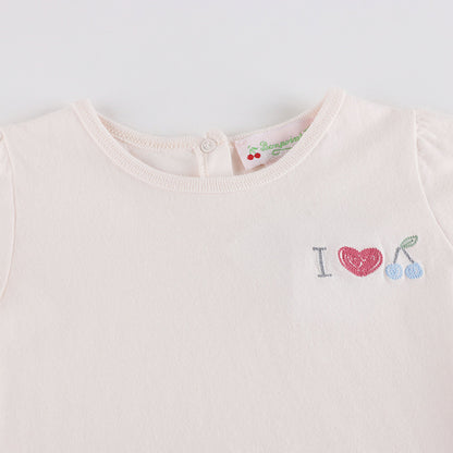 女婴淡粉色棉T恤