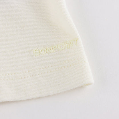 男婴米色印花棉T恤