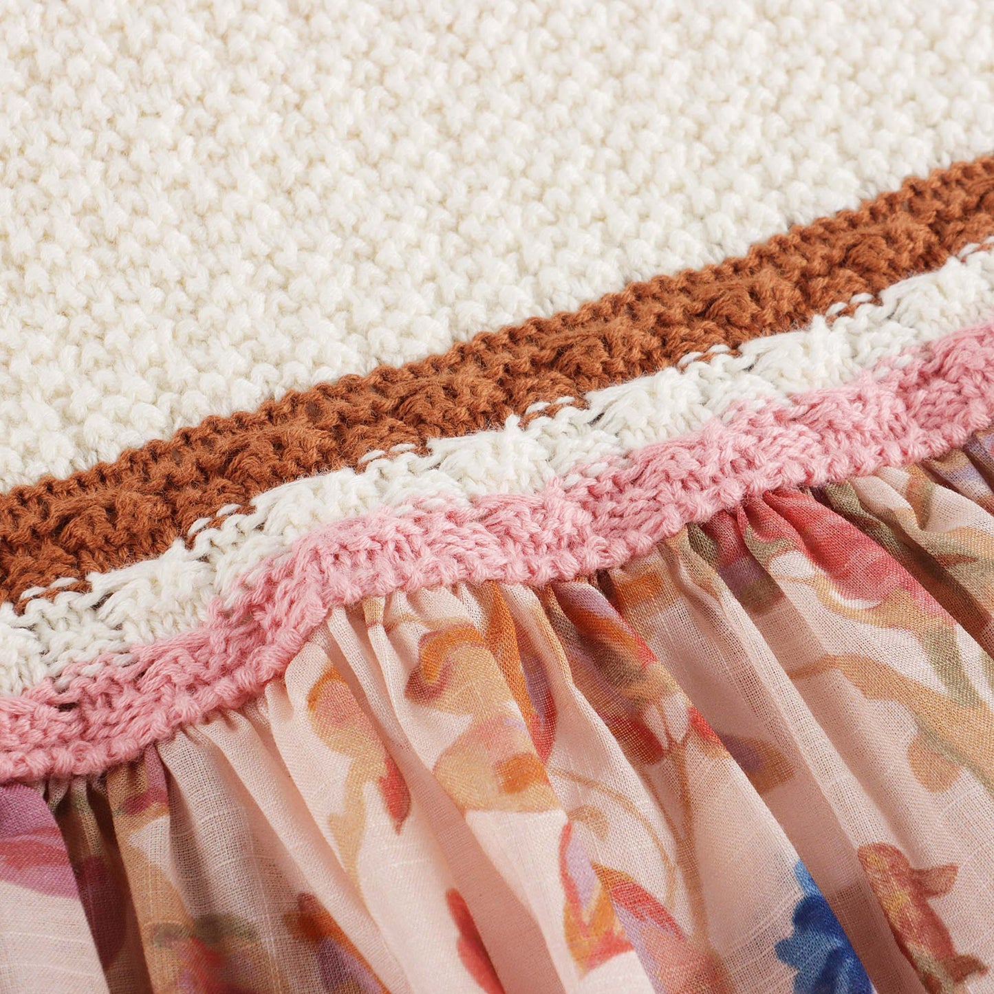 女童彩色花朵棉连衣裙