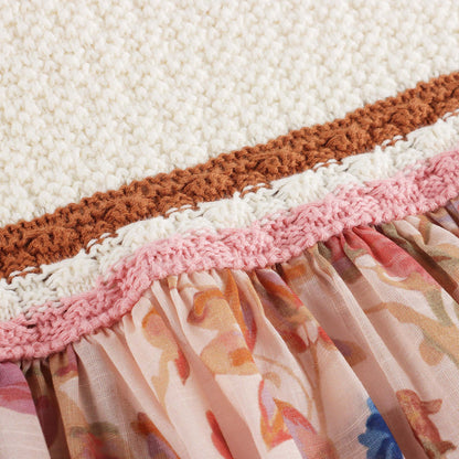 女童彩色花朵棉连衣裙