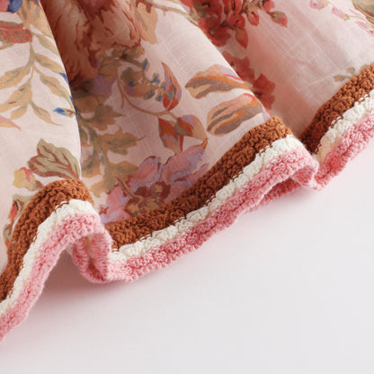 女童彩色花朵棉连衣裙