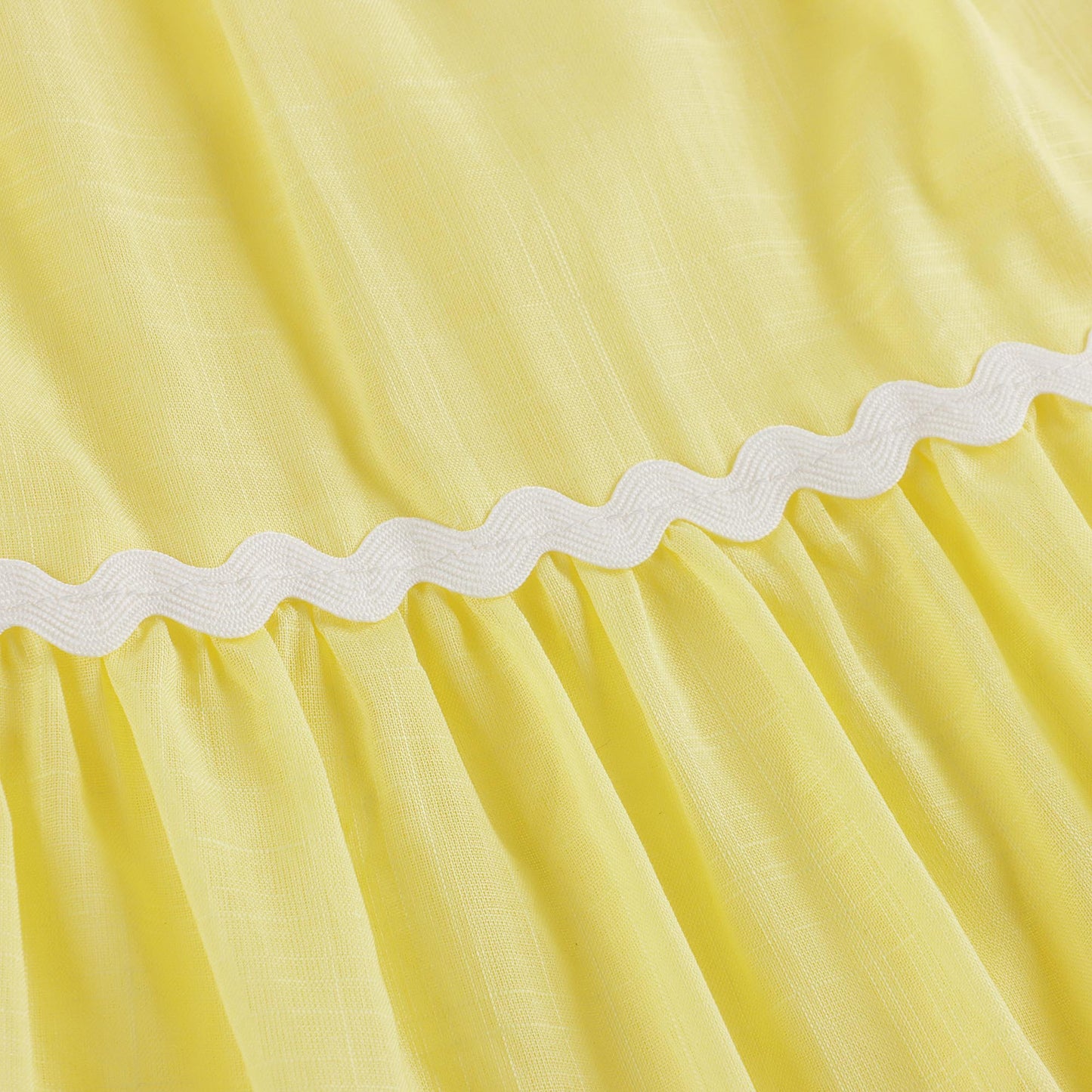 女童黄色棉连衣裙