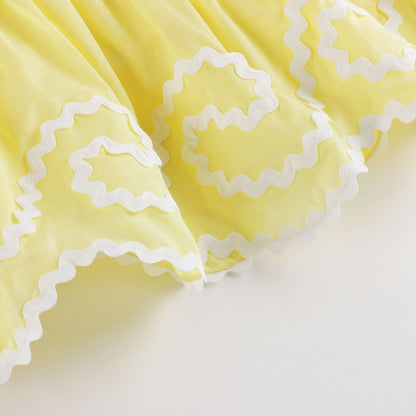 女童黄色棉连衣裙