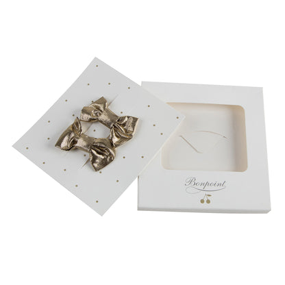Girls Gold Bow Two Piece Hairclip
