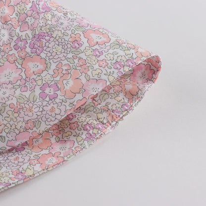 女婴粉色碎花渔夫帽