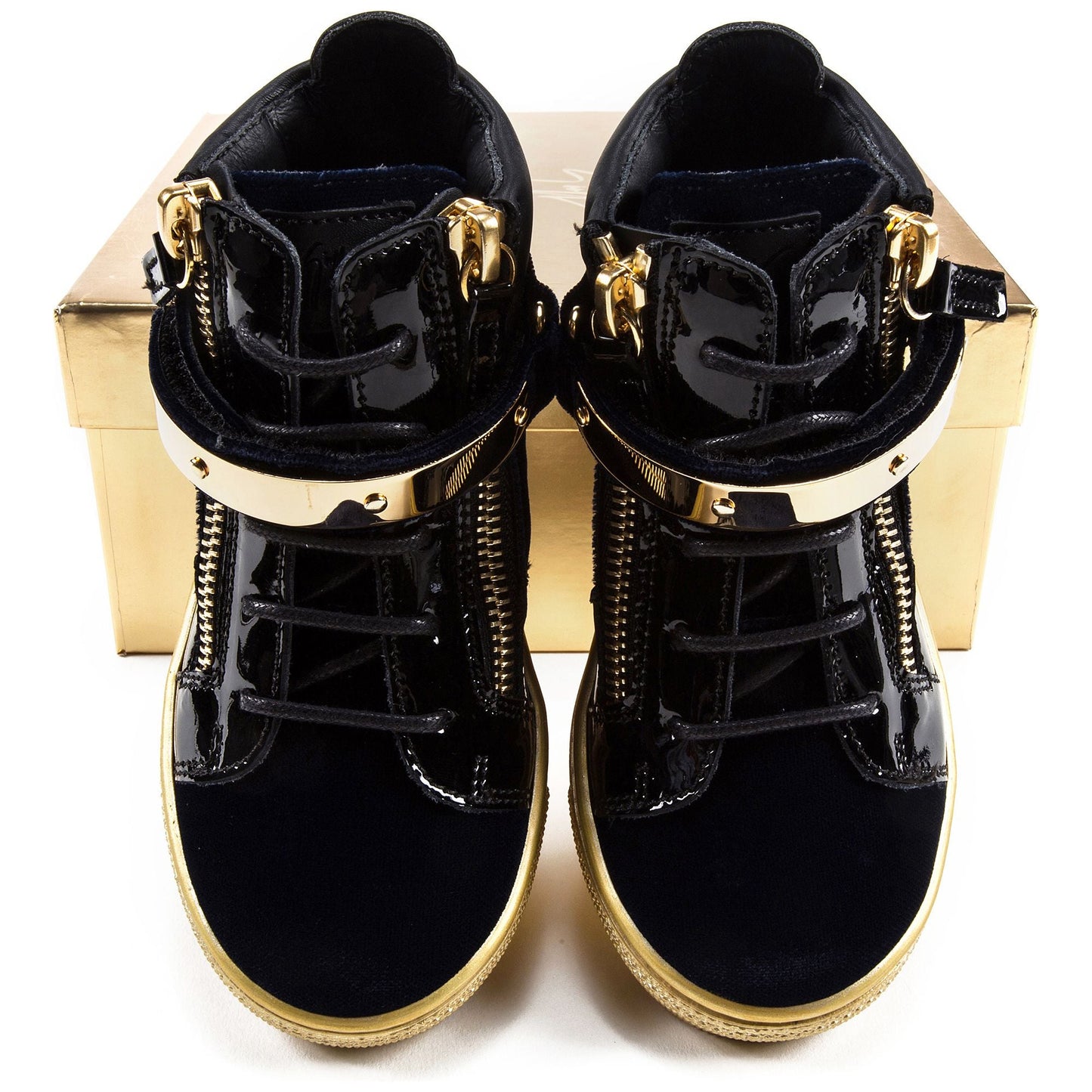 Girls & Boys Velvet Navy Velvet Sneaker