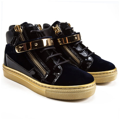 Girls & Boys Velvet Navy Velvet Sneaker