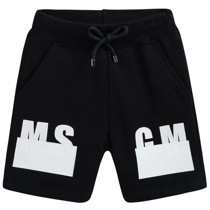 Boys Black Tracksuit Shorts