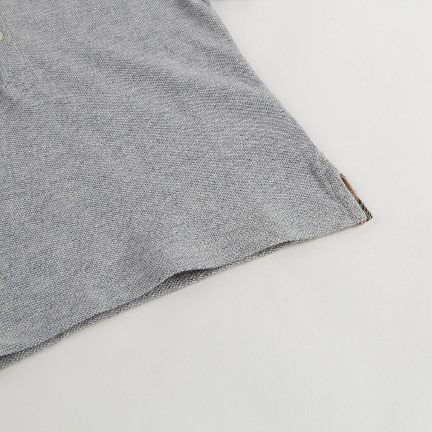 Boys Grey Polo Shirt With Check Collar