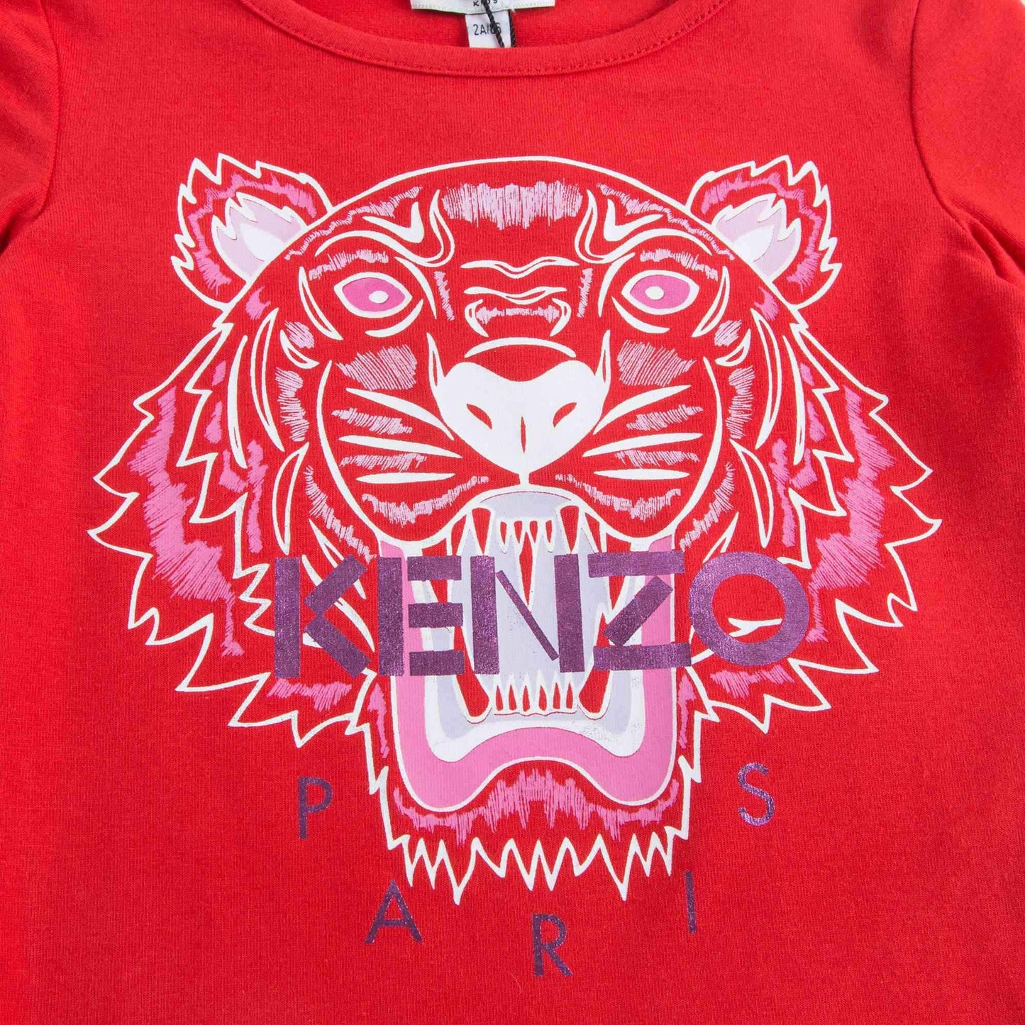 Girls Red Tiger T-Shirt