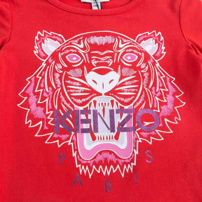 Girls Red Tiger T-Shirt