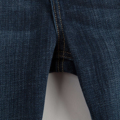 Baby Boys Blue Denim Jeans With Check Turn-Ups