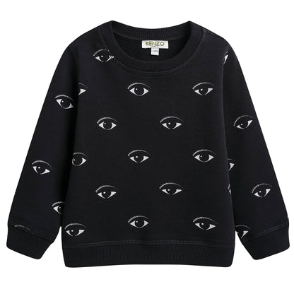 Boys Black Eye Printed Sweatshirt