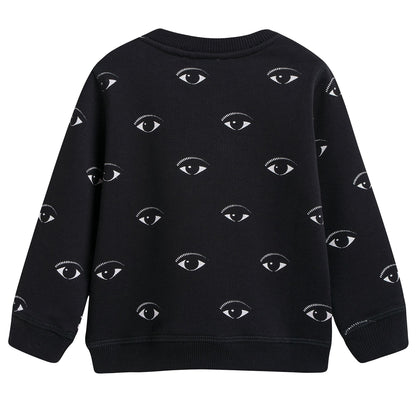 Boys Black Eye Printed Sweatshirt