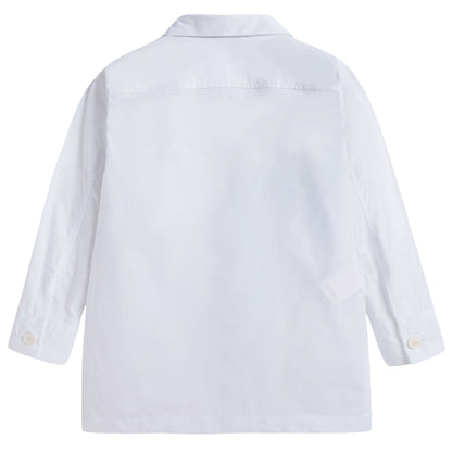 Girls White Shirt With Blue Pocket