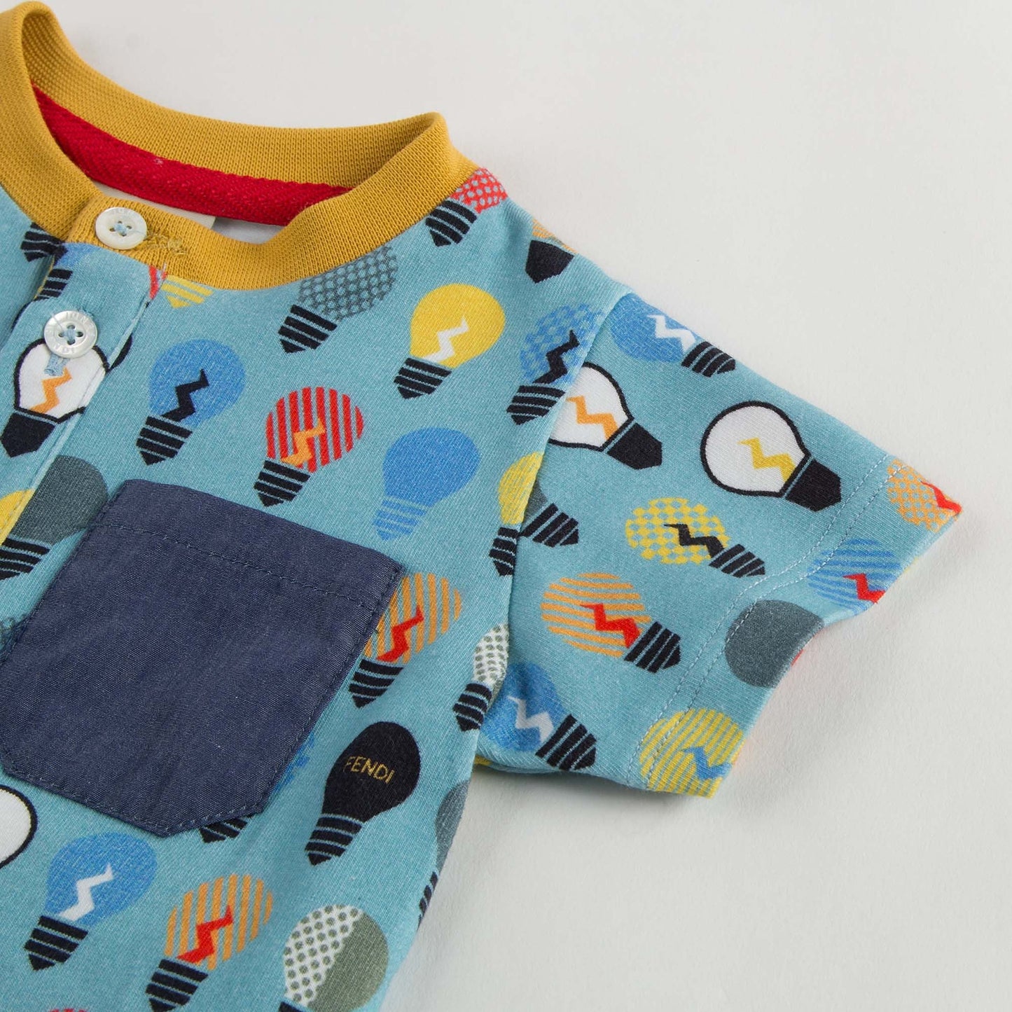 Baby Boys Blue T-Shirt With Multicolor Lightbulb Print