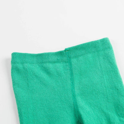 Girls Green Panda Printed Tights