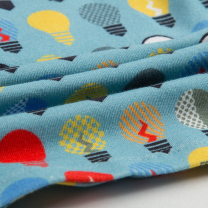 Baby Boys Blue T-Shirt With Multicolor Lightbulb Print