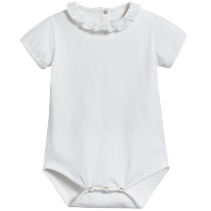 Baby Girls Nacre Cotton Babysuit