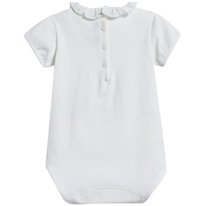 Baby Girls Nacre Cotton Babysuit