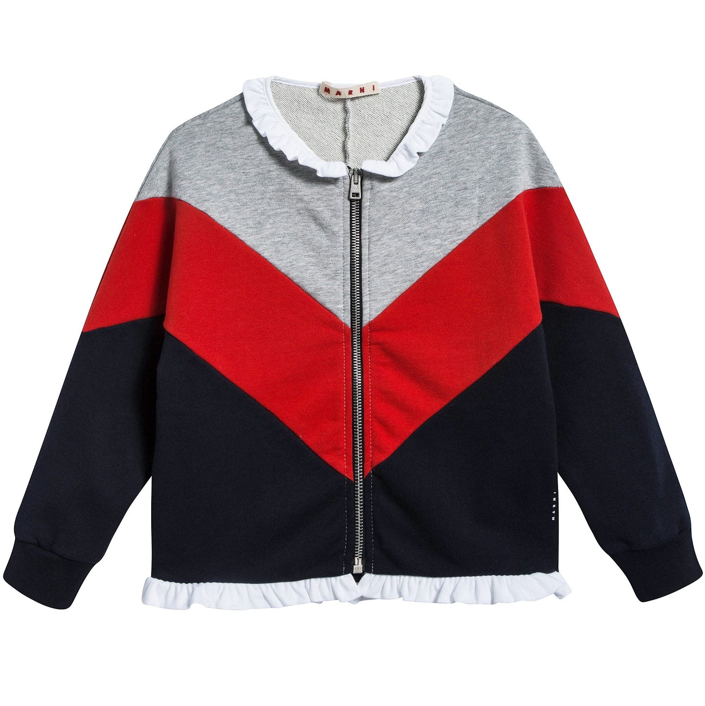Girls Navy Blue Striped Cotton Cardigan