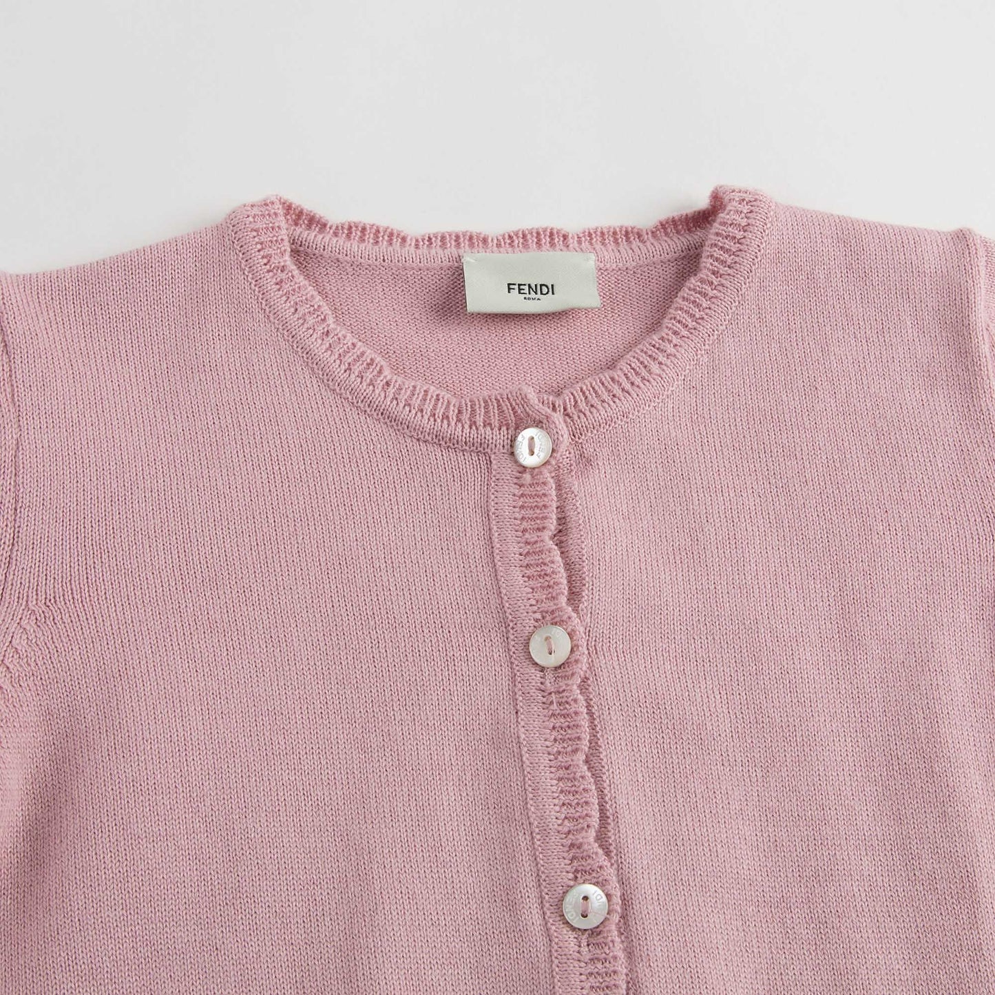 Baby Girls Light Pink Cotton Knitted Cardigan