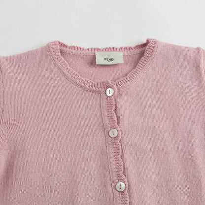 Baby Girls Light Pink Cotton Knitted Cardigan