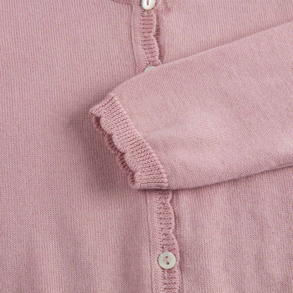 Baby Girls Light Pink Cotton Knitted Cardigan