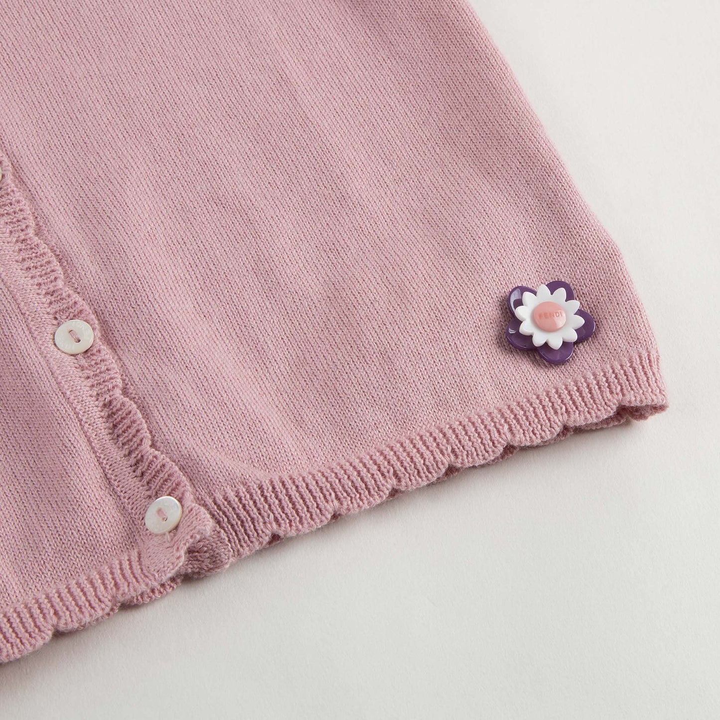 Baby Girls Light Pink Cotton Knitted Cardigan