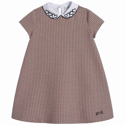 Girls Rose Check Dress