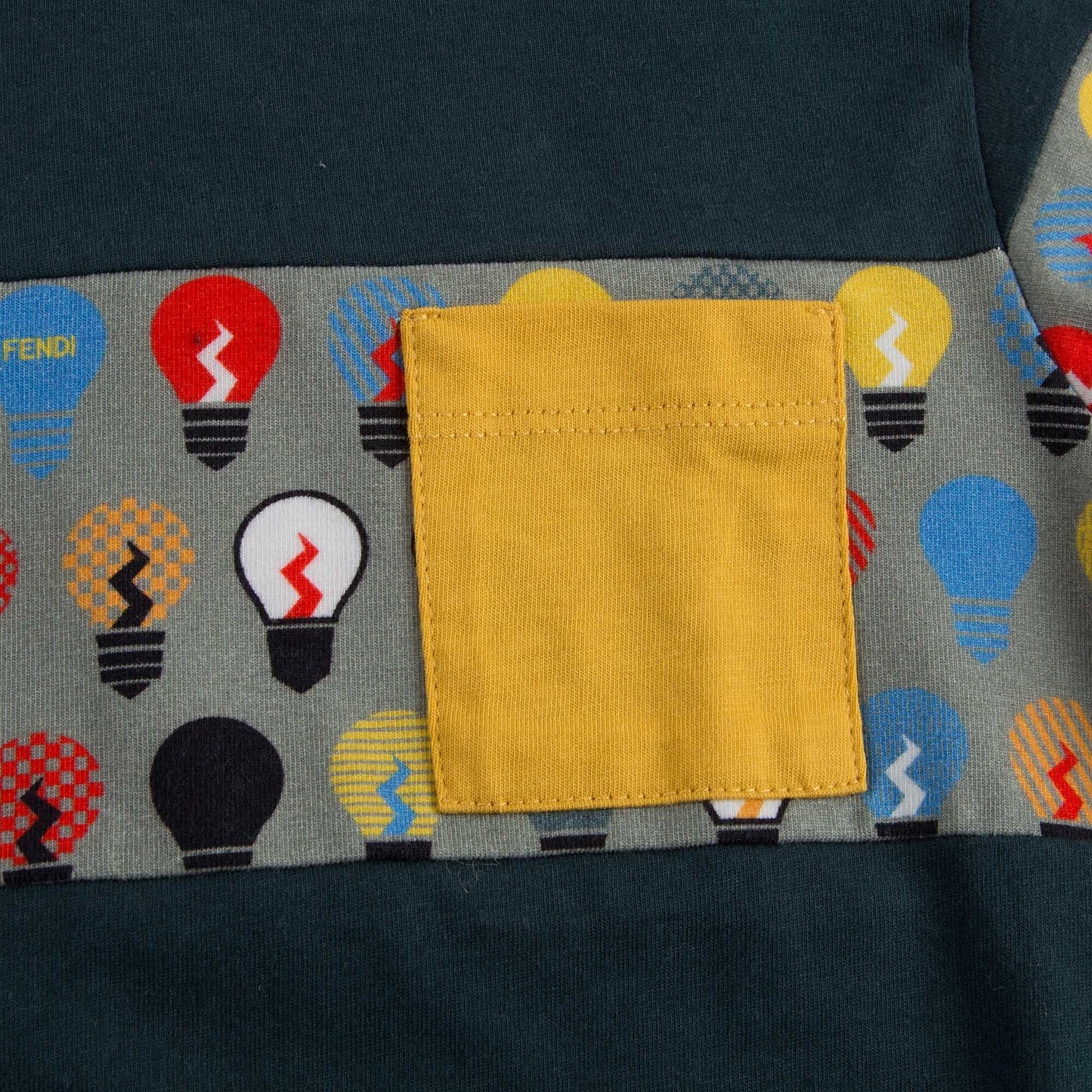 Boys Navy Blue T-Shirt With Multicolor Lightbulb Print