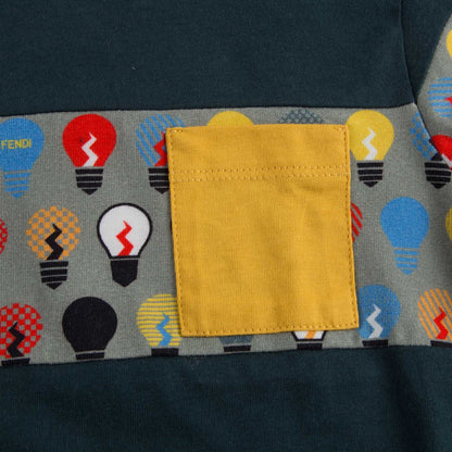 Boys Navy Blue T-Shirt With Multicolor Lightbulb Print