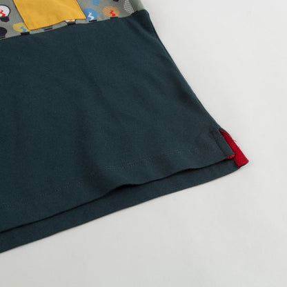 Boys Navy Blue T-Shirt With Multicolor Lightbulb Print