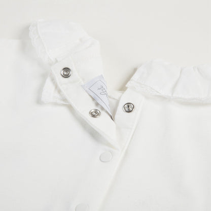 Baby Girls Nacre With "Argent TC" Cotton Babysuit