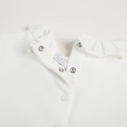 Baby Girls Nacre Cotton Babysuit