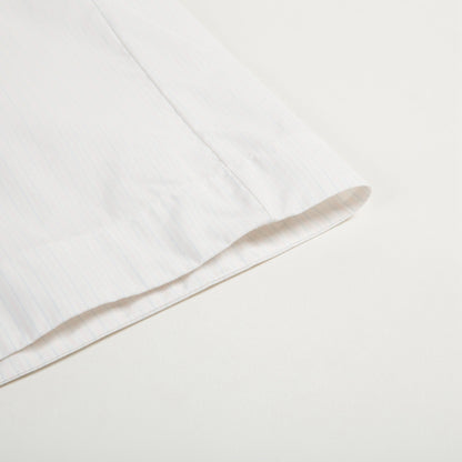 Girls White Striped Cotton T-shirt