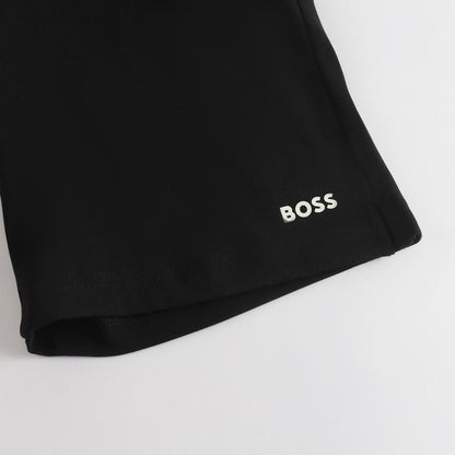 男童米白色Logo棉套装