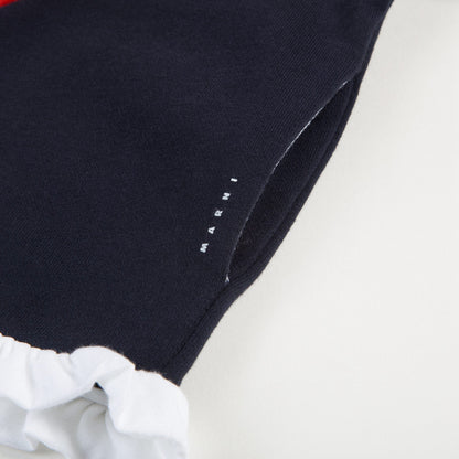 Girls Navy Blue Striped Cotton Cardigan