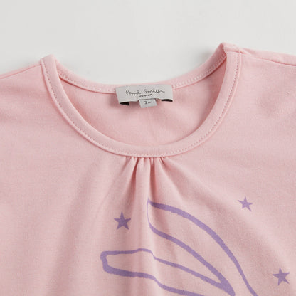 Girls Powder Pink Tops &  Bottoms 2 Pieces Pyjama