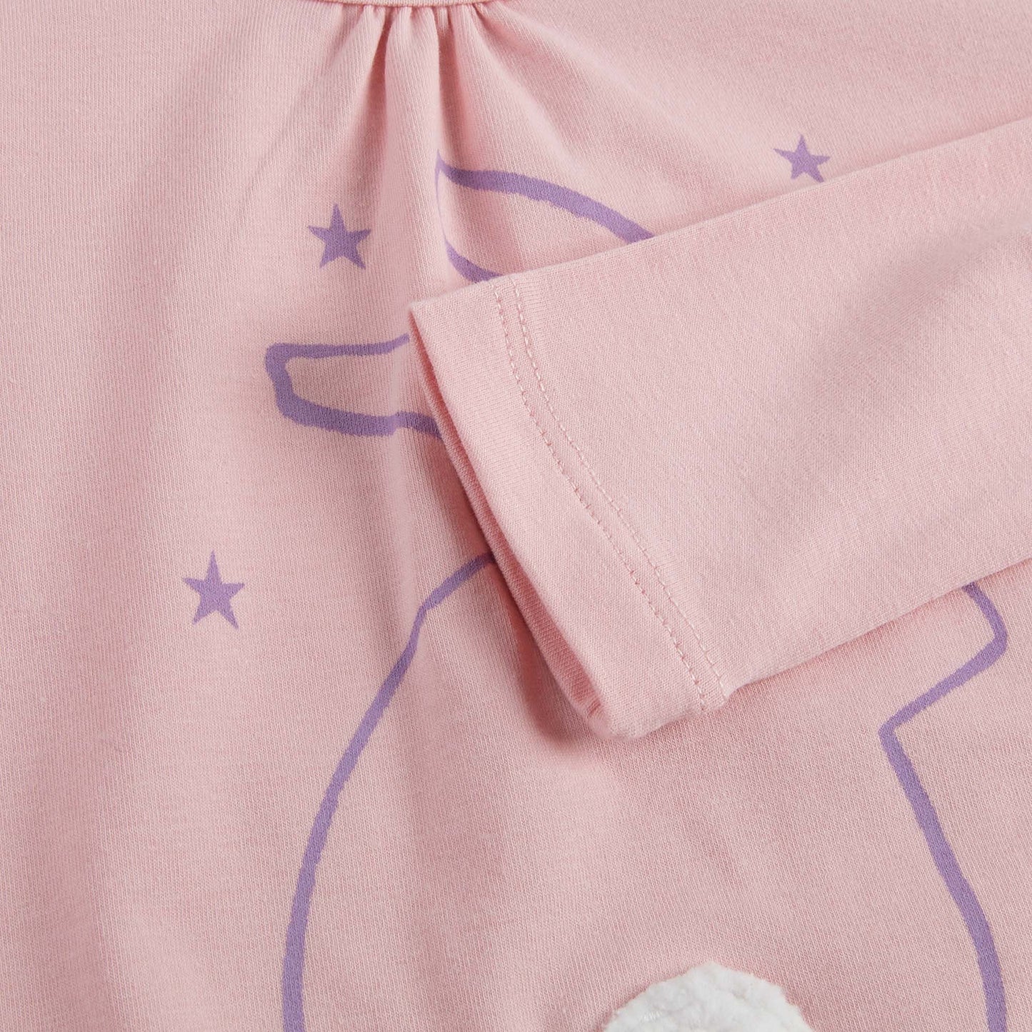 Girls Powder Pink Tops &  Bottoms 2 Pieces Pyjama